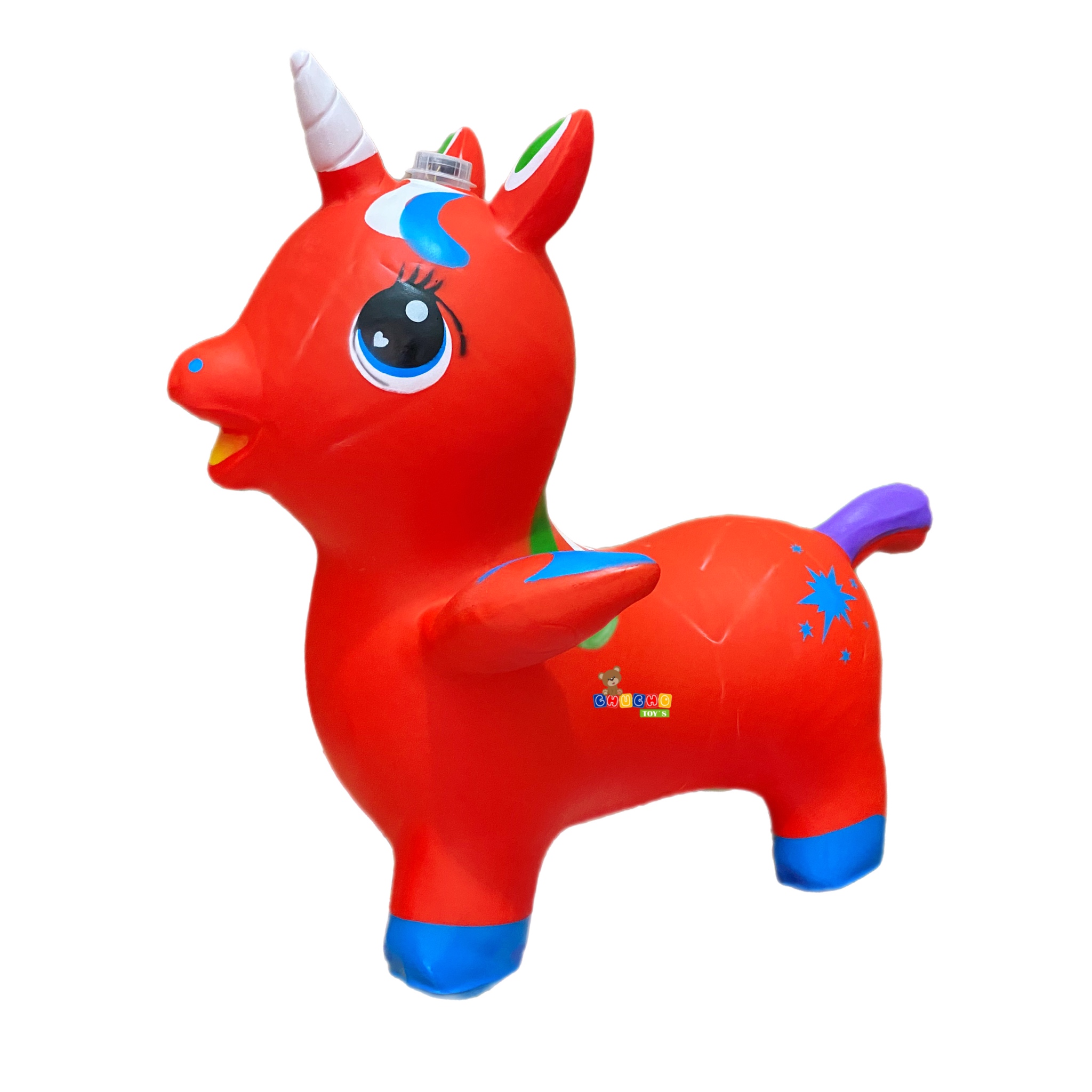 Montable Unicornio Con Alas Brincolín Con Luz Y Sonido