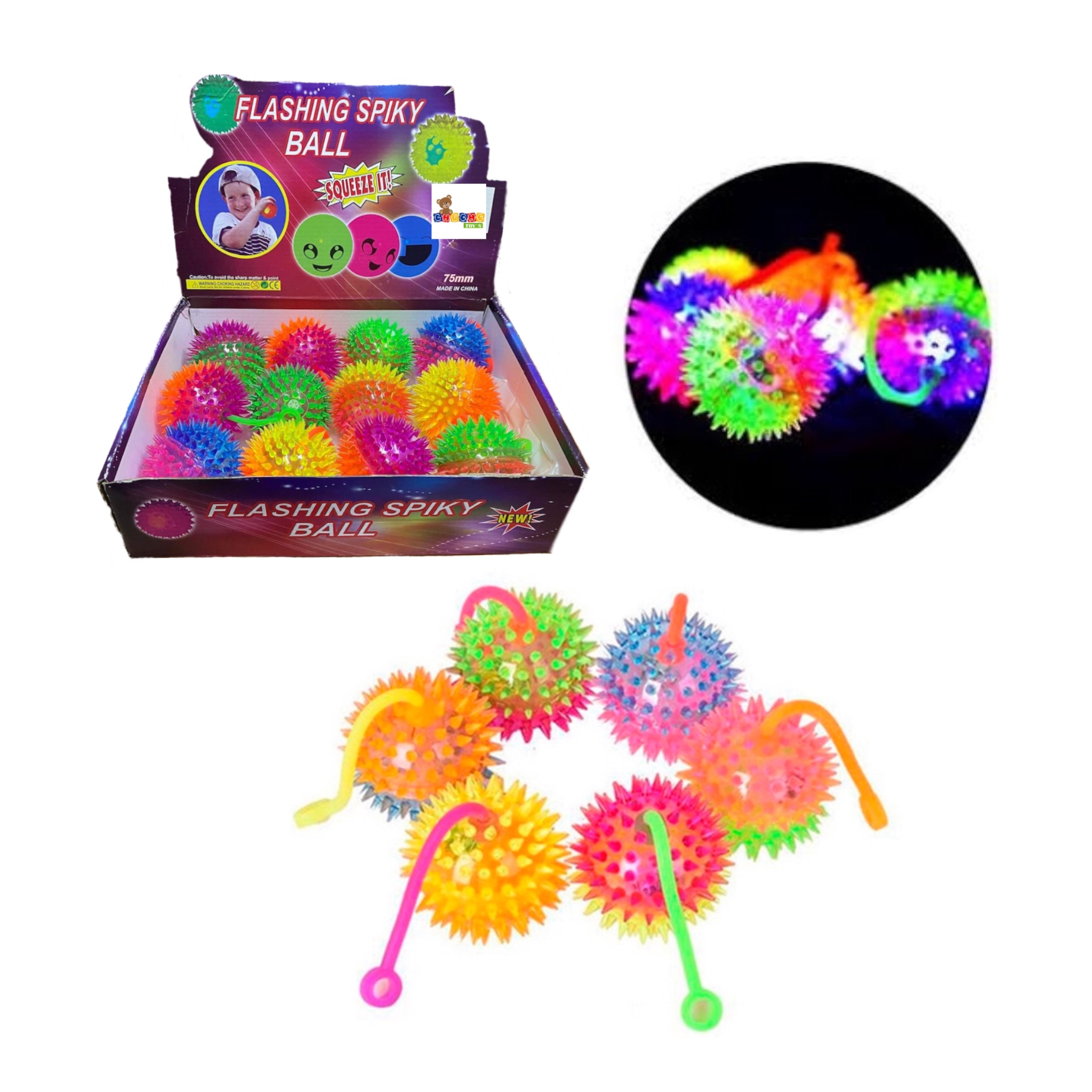 12 Pelotas De Pico Luz Led Juguete Piñata Fiesta Bolo Regalo