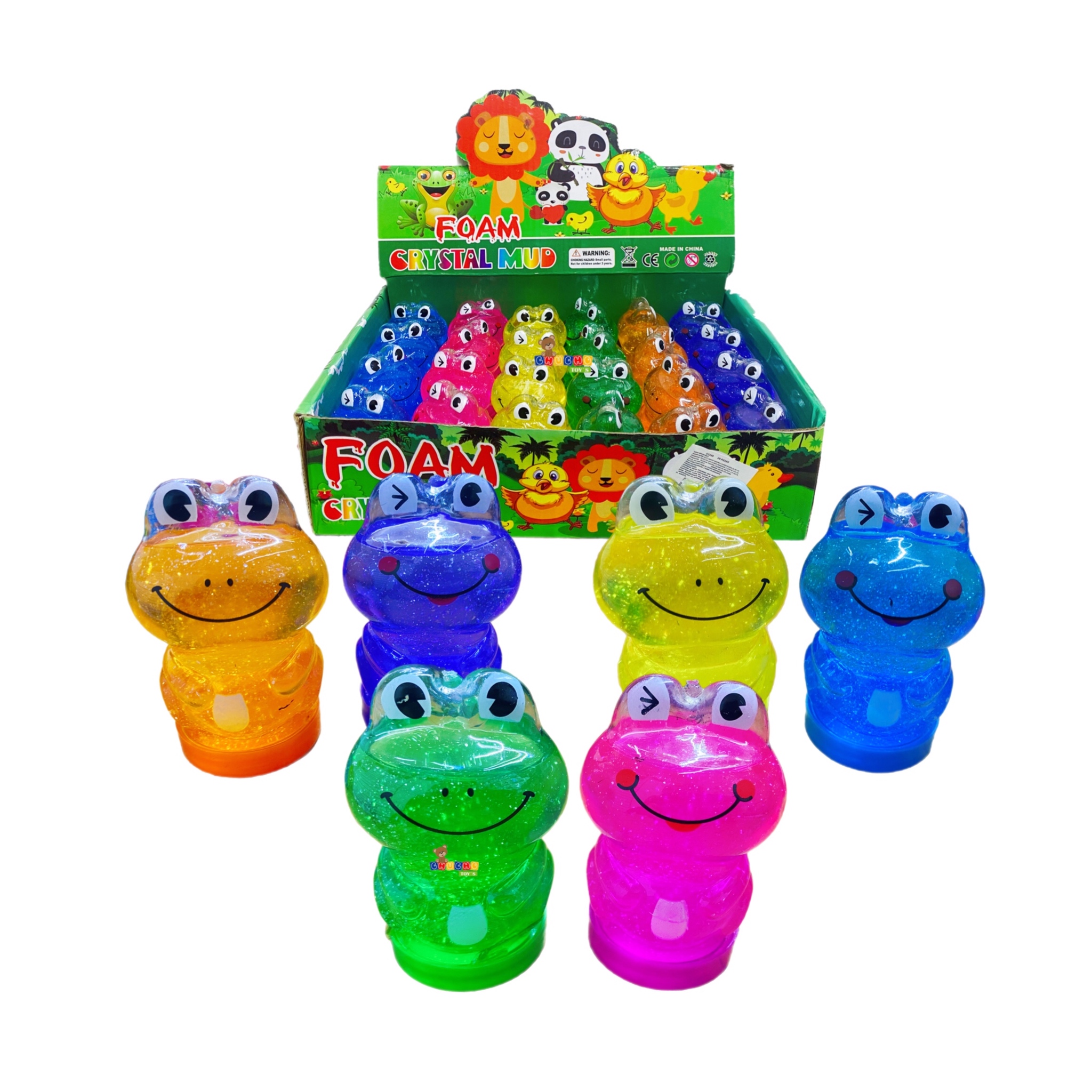 Slime Ranita Moco Gorila Brillos Caja Con 24pz