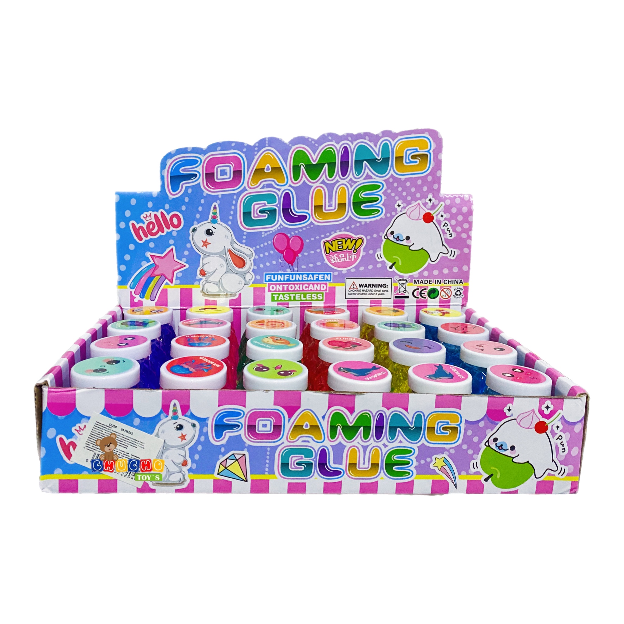 Slime Frasco Piña Figuras Moco Gorila Brillos Caja Con 24pz