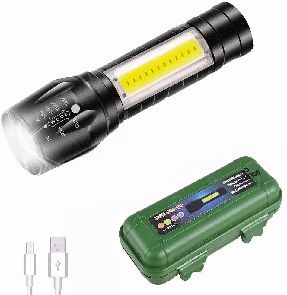 Lampara Tactica mini Recargable con USB led lateral