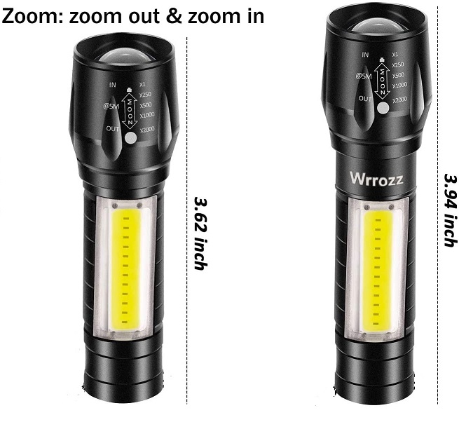 Lampara Tactica mini Recargable con USB led lateral