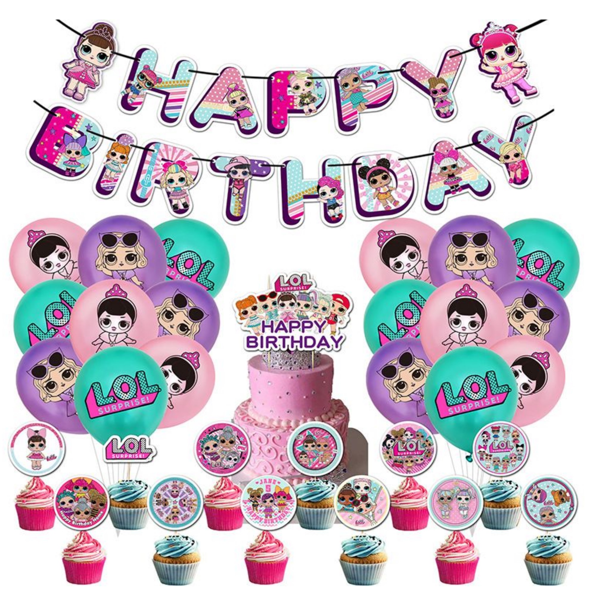 Globos De Cumpleaños Decoración Kit De Fiesta LOL