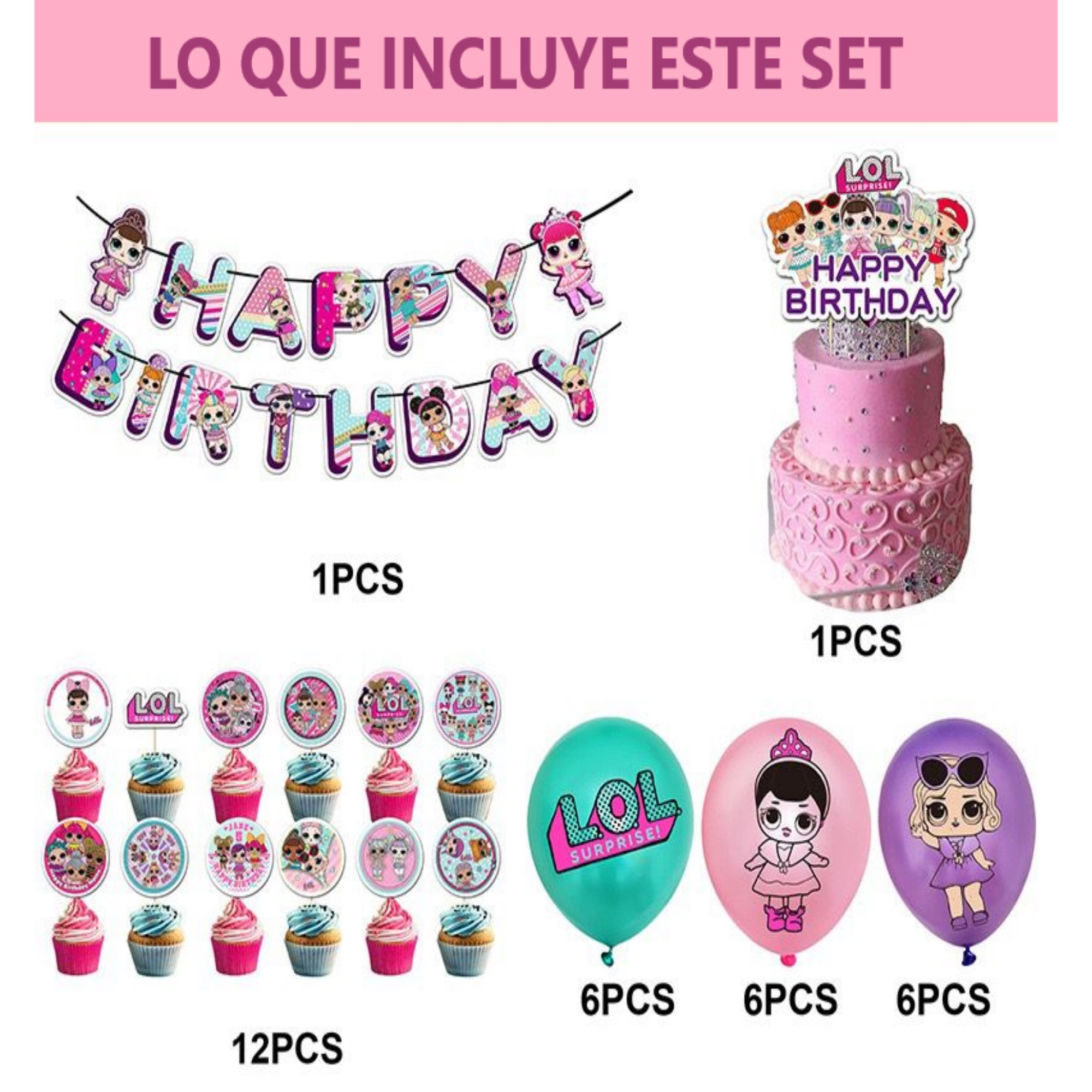 Globos De Cumpleaños Decoración Kit De Fiesta LOL