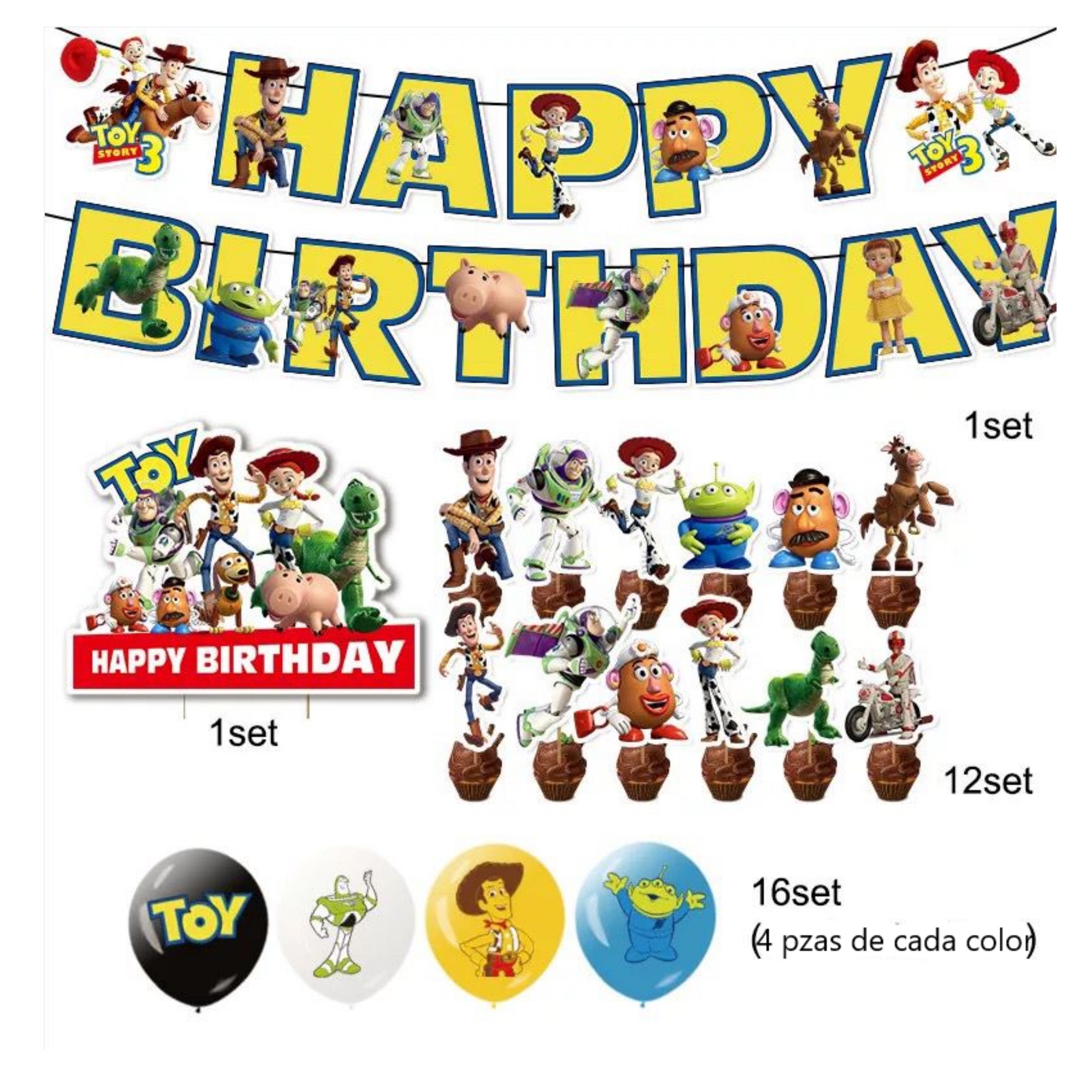 Globos De Cumpleaños Decoración Kit De Fiesta  TOY STORY