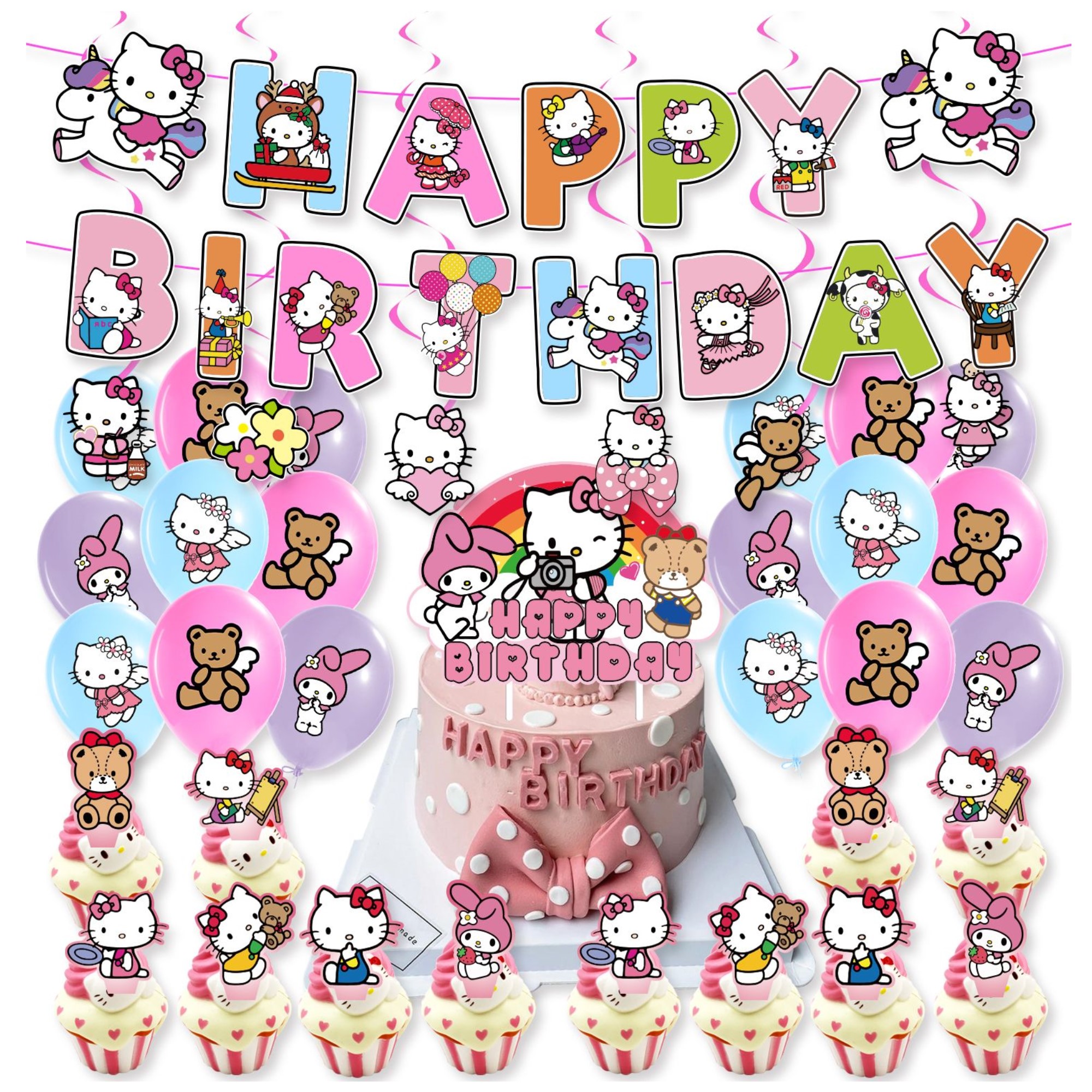 Globos De Cumpleaños Decoración Kit De Fiesta HELLO KITTY