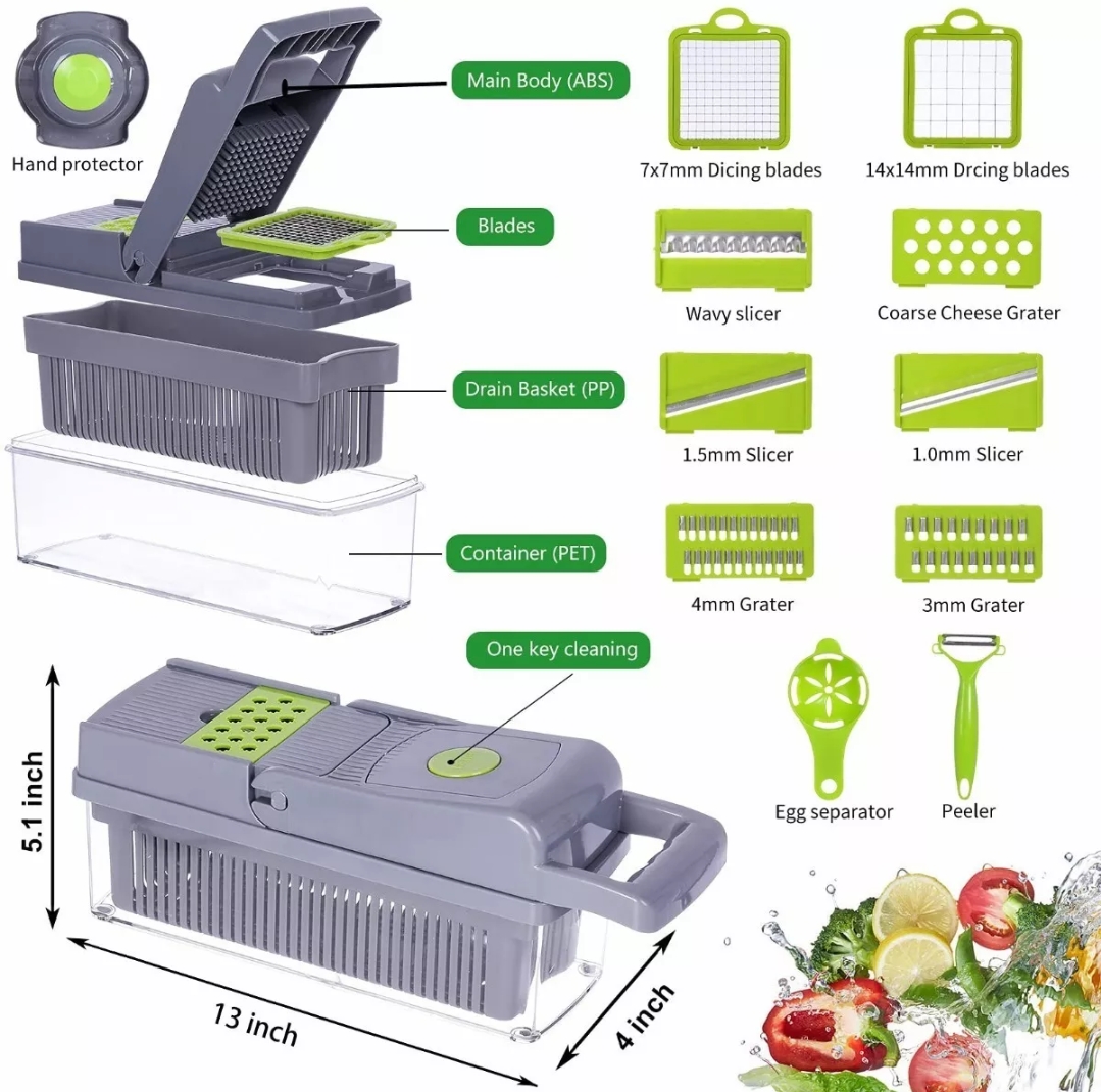Cortador Rebanador Picador Manual De Verduras Fruta Rallador