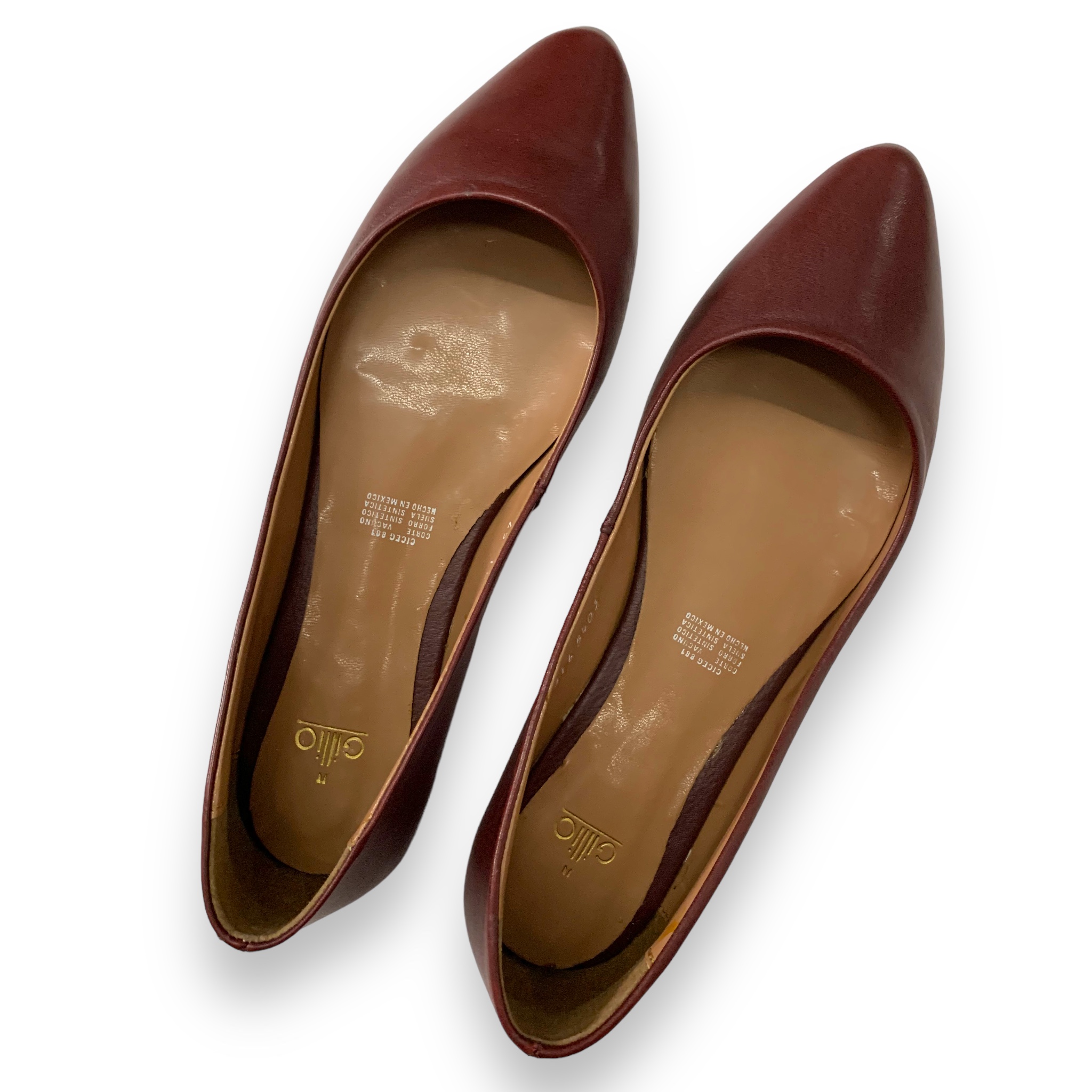 Flats vino en punta liso Gillio