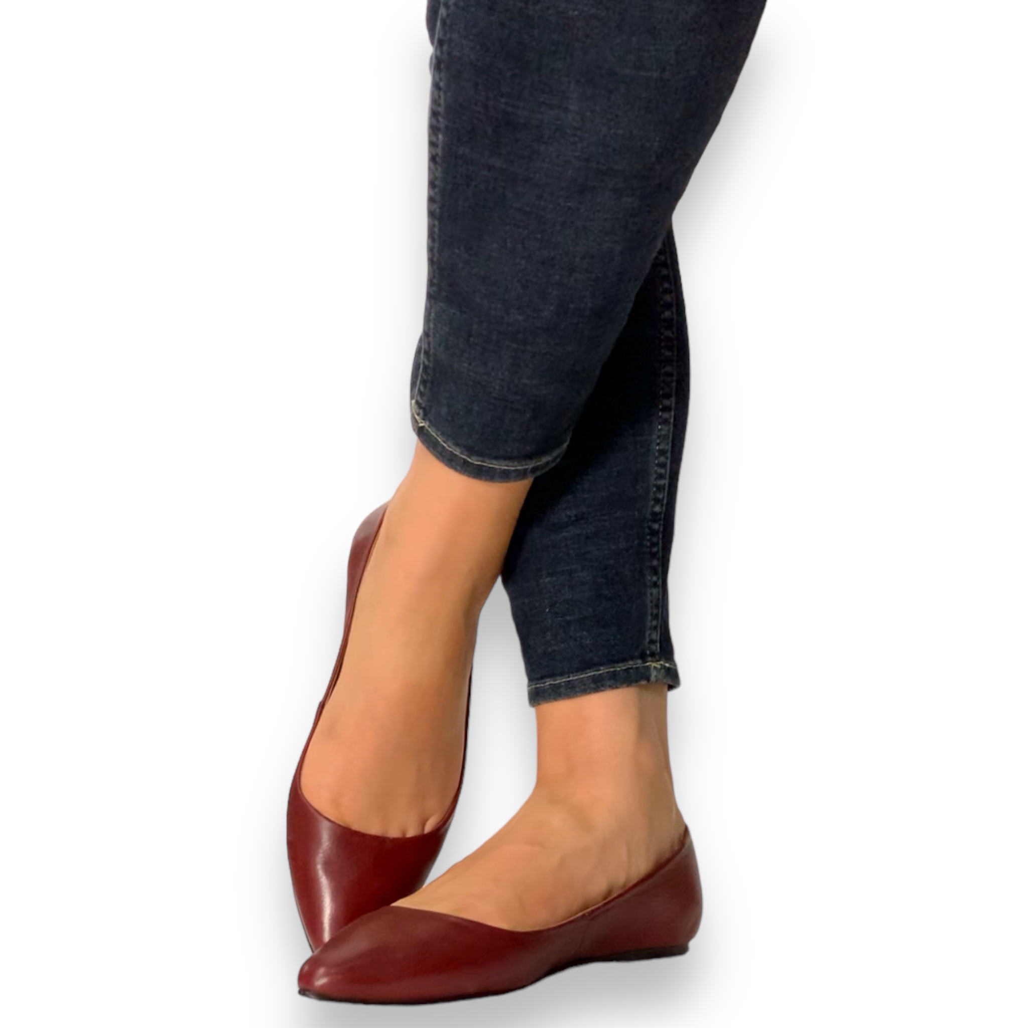 Flats vino en punta liso Gillio