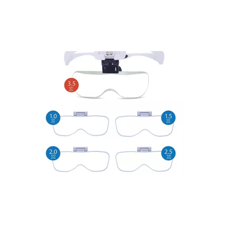 Lentes Lupa Luz Led Para Microblading Extensión De Pestañas