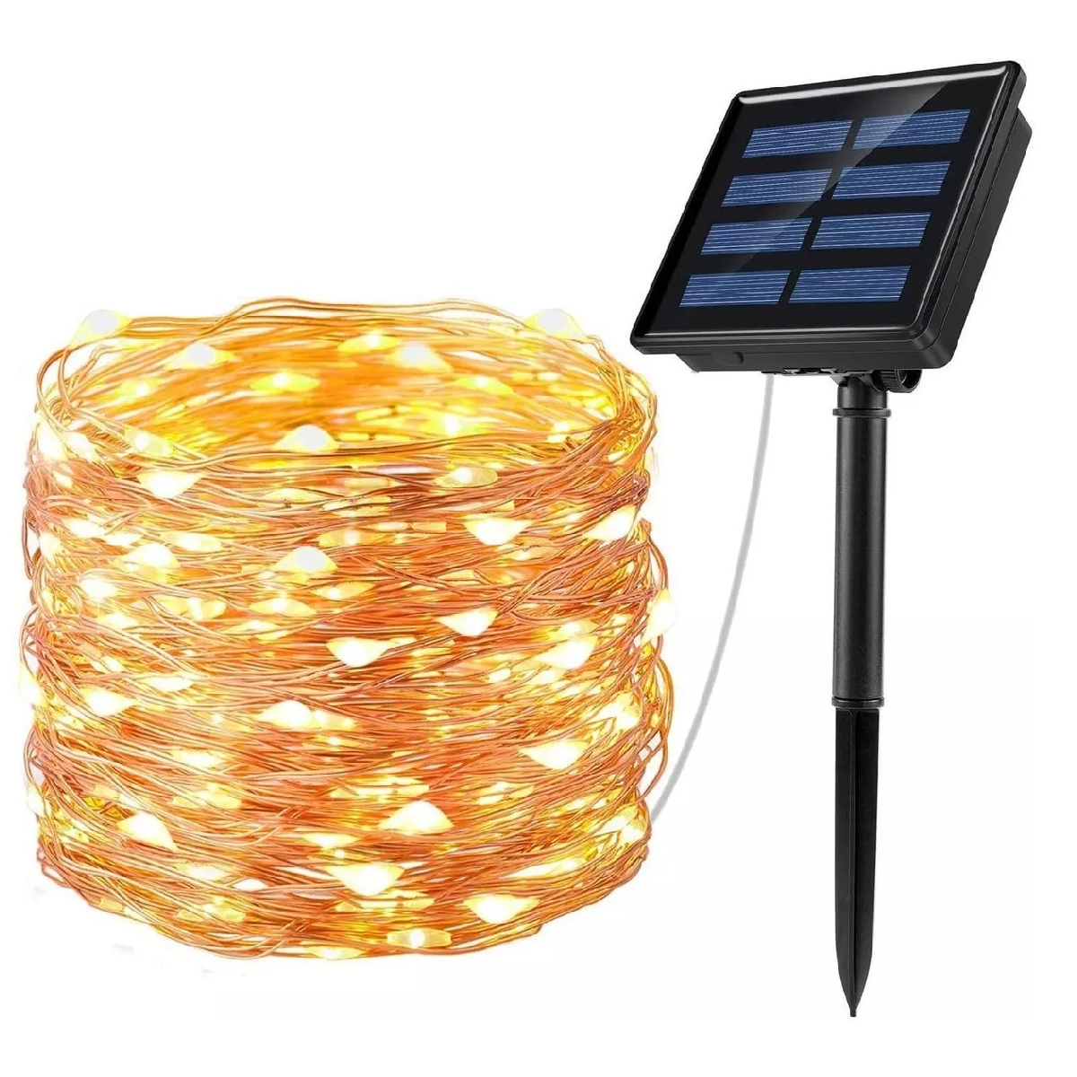 20m Tira Led 8 Modos De Luces Solares Para Jardín Exterior