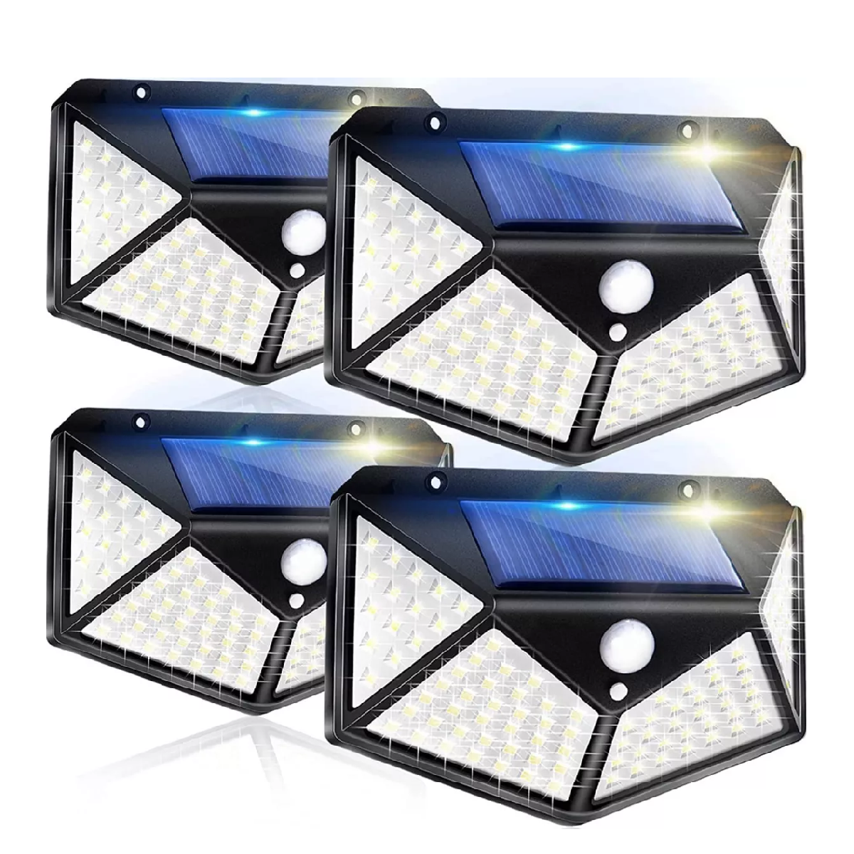 Lámpara De 100 Leds Con Energía Solar Para Jardín, 4 Uds.