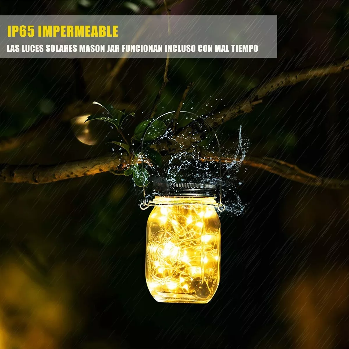Luz Solar Para Tarro De Albañil Led Decoración De Jardín Al