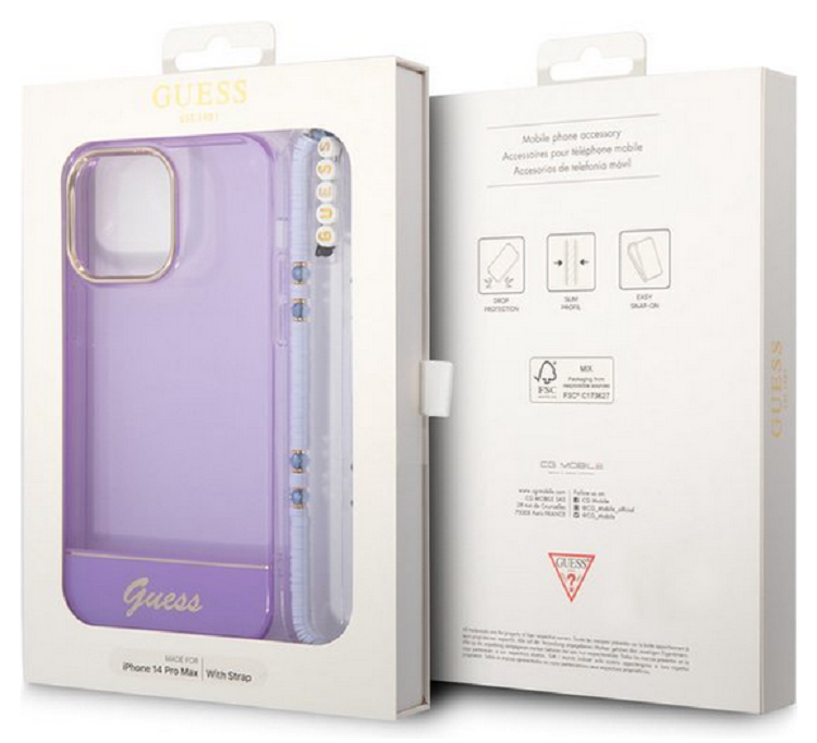 Funda Guess Translucent Strap Morado IPhone 14 Pro Max