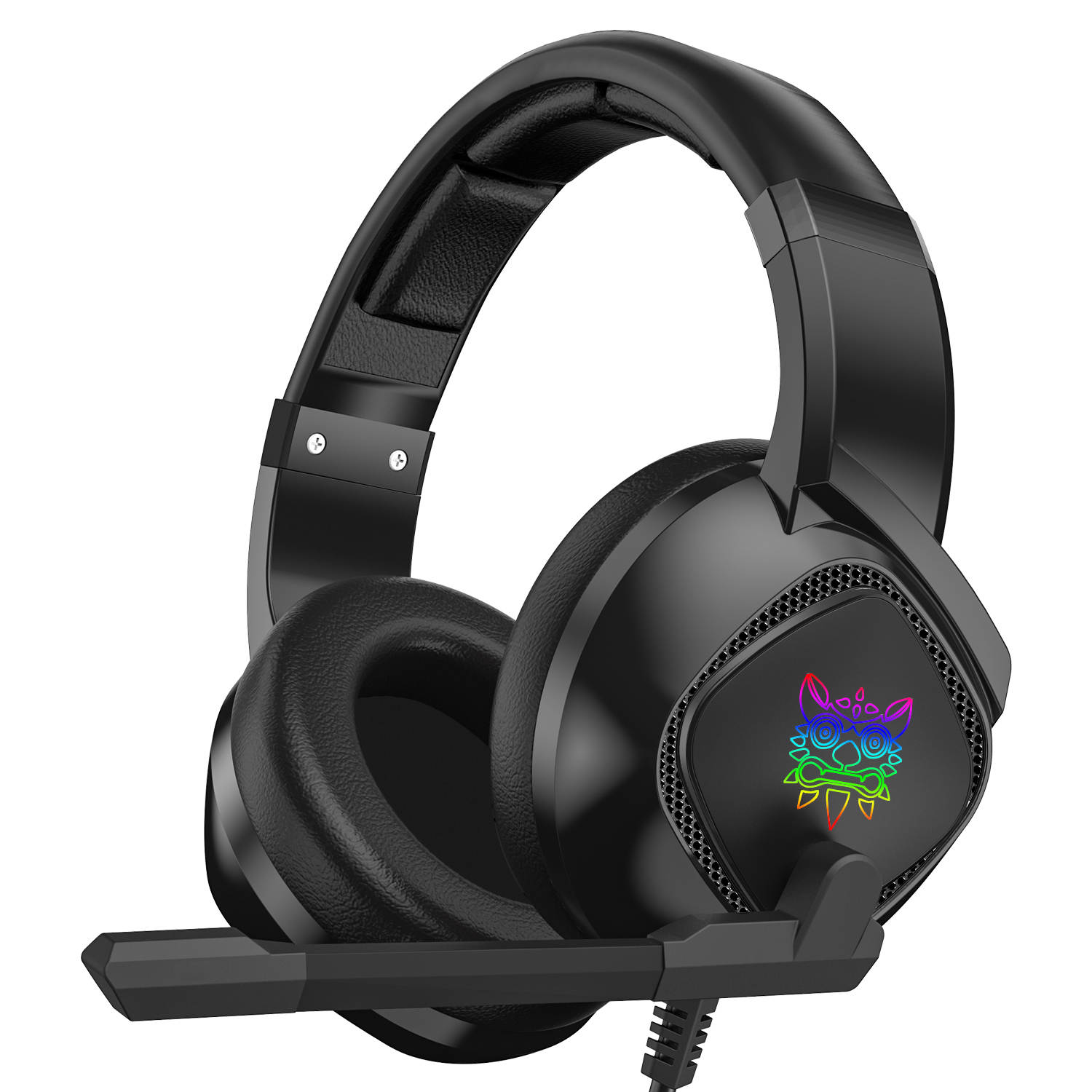 Audífonos Gamer Onikuma K19 Negro Con Luz Rgb Led