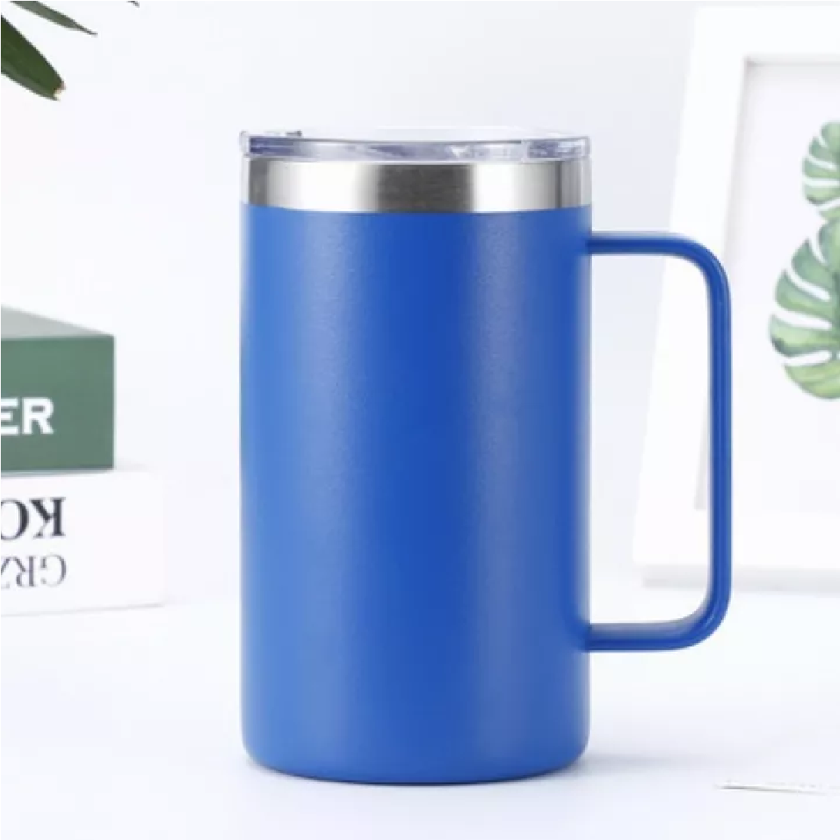 30oz Termo Portátil De Acero Inoxidable Calor Y Frío Taza Azul