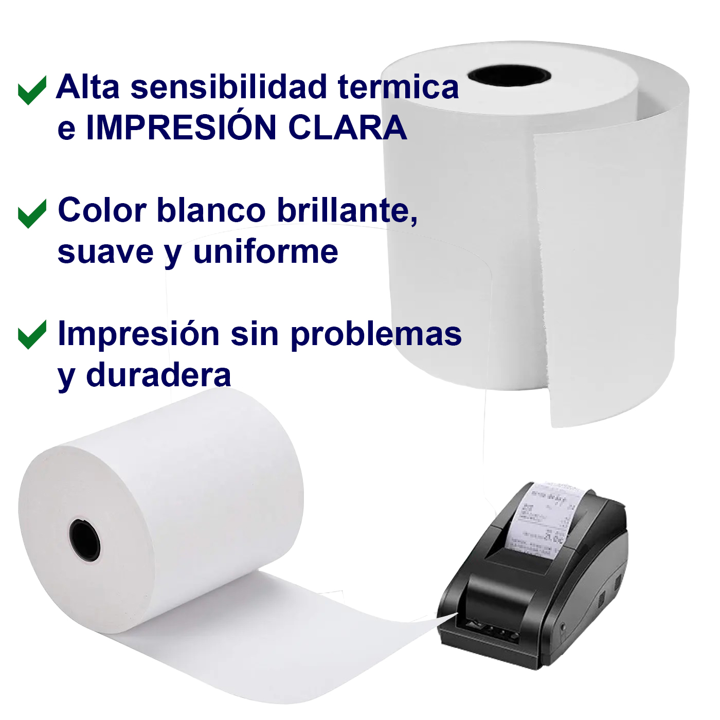 15 Rollos Papel Térmico 80x70 mm para impresoras mini printer 80mm