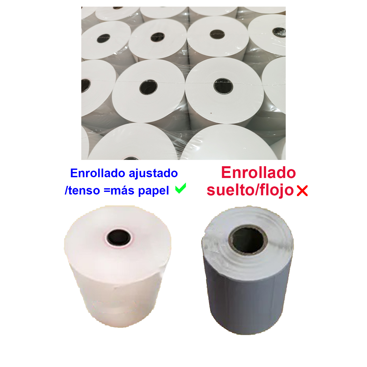 30 Rollos Papel Térmico 80x70 mm para impresoras mini printer 80mm