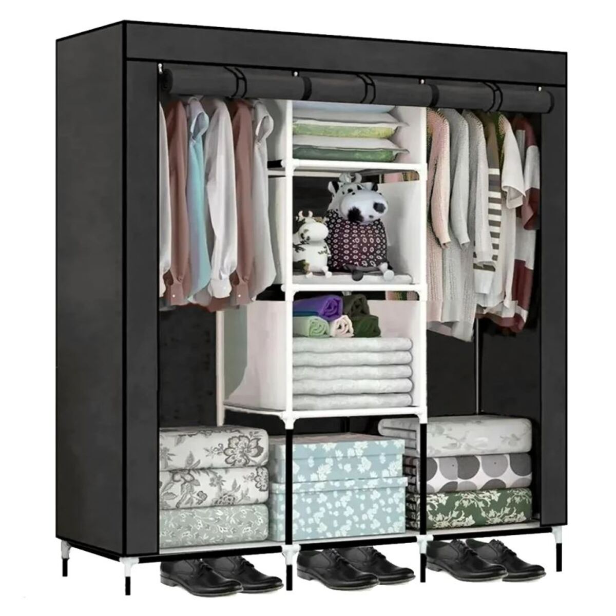 Closet Armario de Tela Plegable Portátil Organizador Ropa closet Ropero no Empotrado para Almacenamiento de Ropa