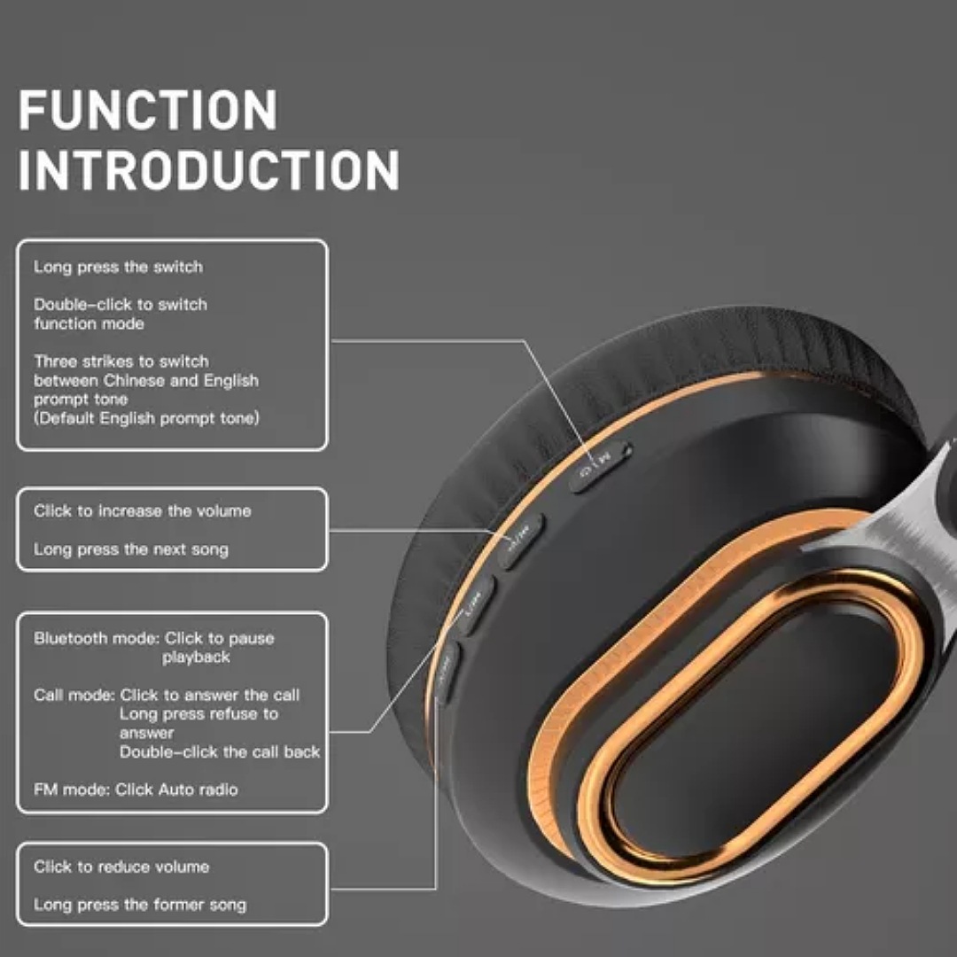 Inalámbricos Audífonos Bluetooth Diadema 5.0 Dura 20 Horas