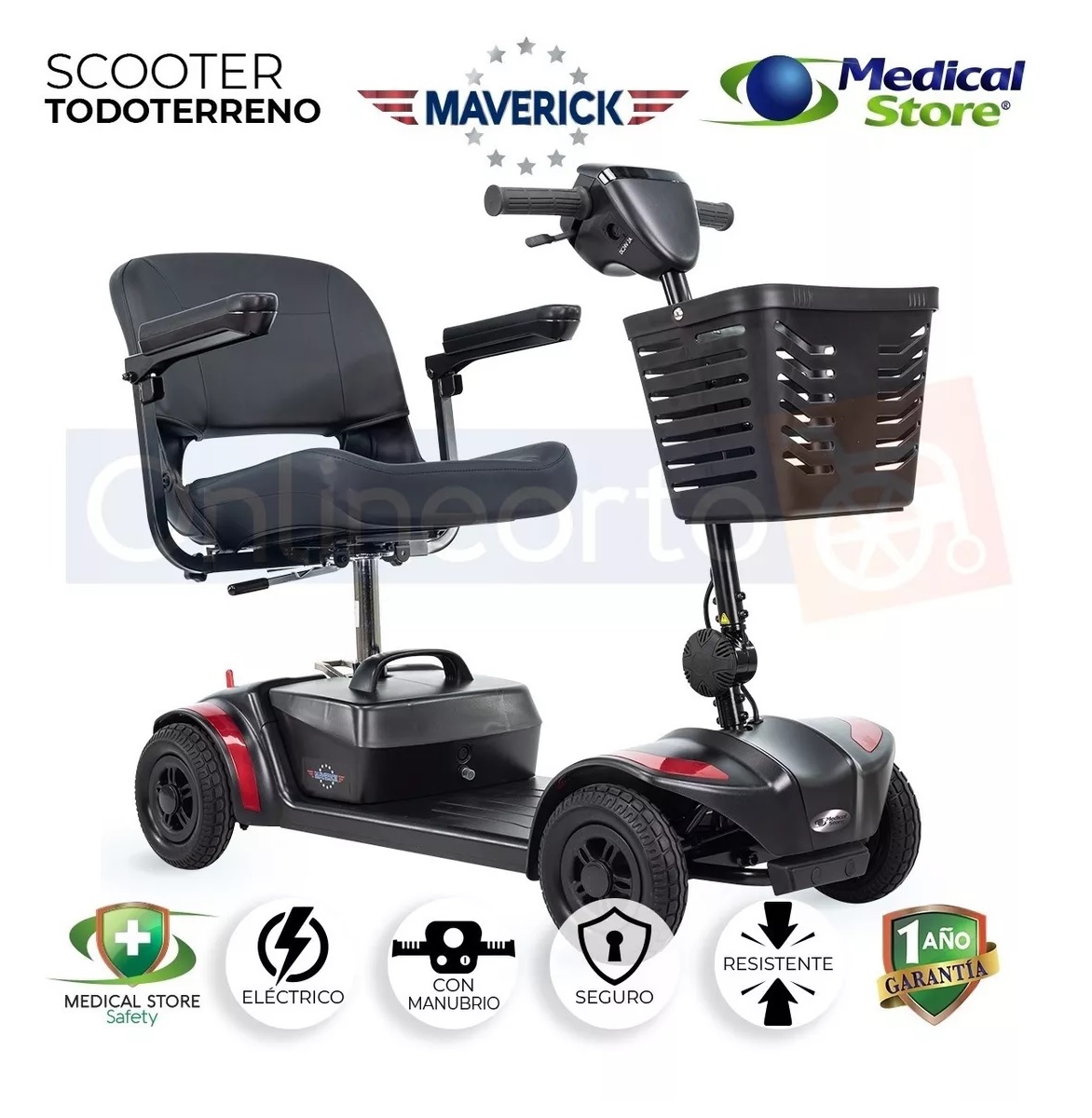 Silla De Ruedas Eléctrica 4 Ruedas Medical Store Scooter Todoterreno