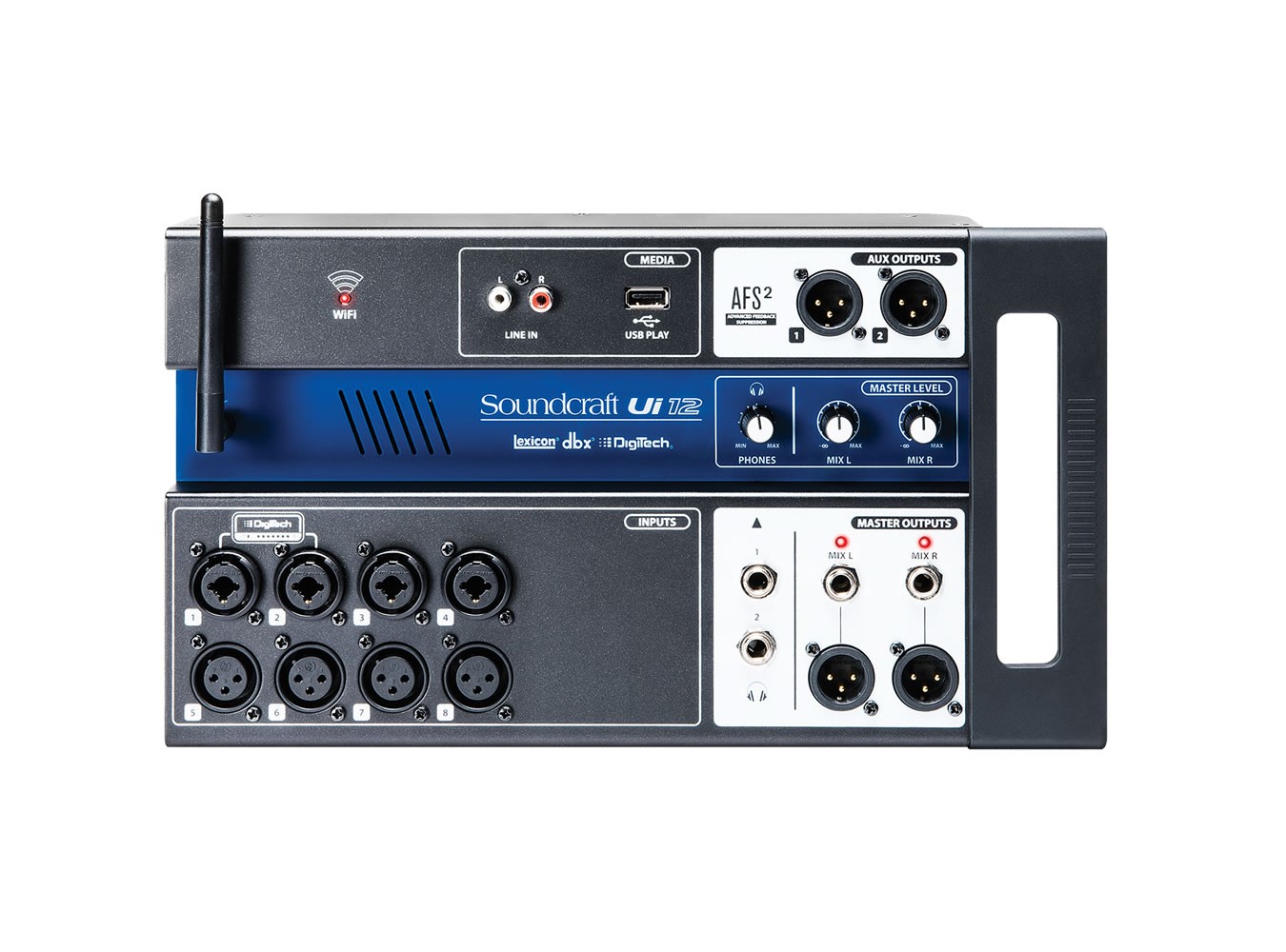 Mezcladora digital SOUNDCRAFT UI-12 control inalambrico, 12 canales.