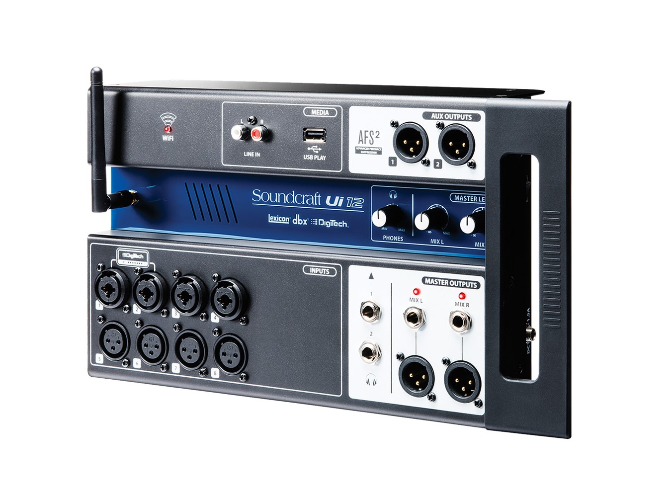 Mezcladora digital SOUNDCRAFT UI-12 control inalambrico, 12 canales.