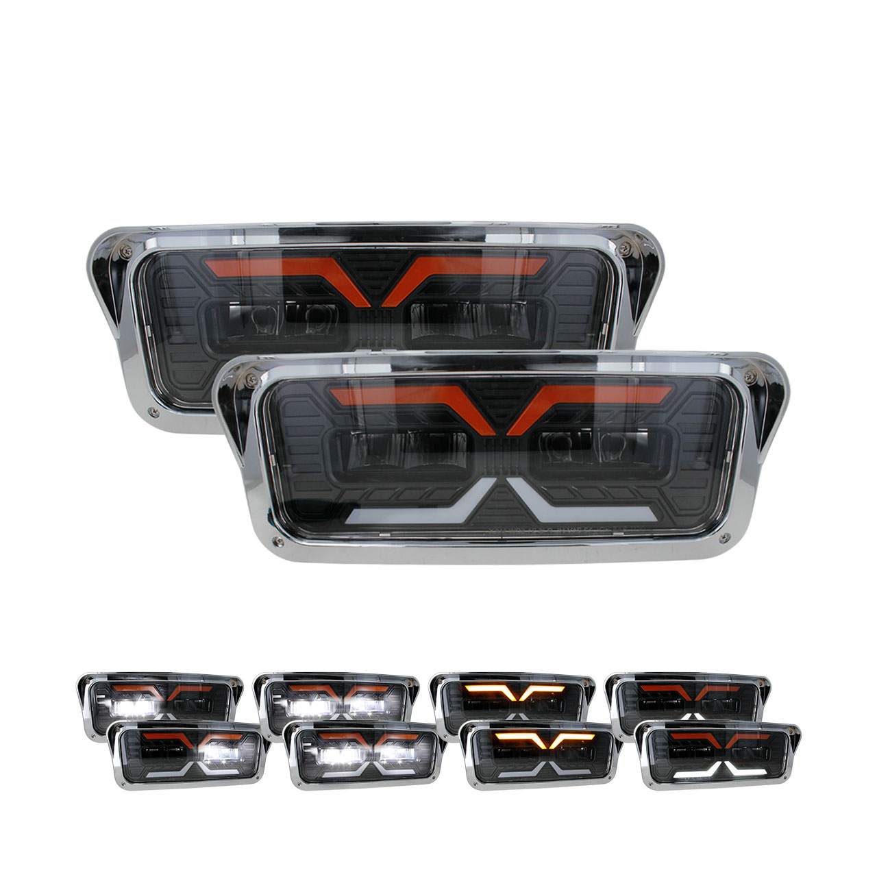 Par Faros Unidad Principal Kenworth Pestaña T600/T800/W900