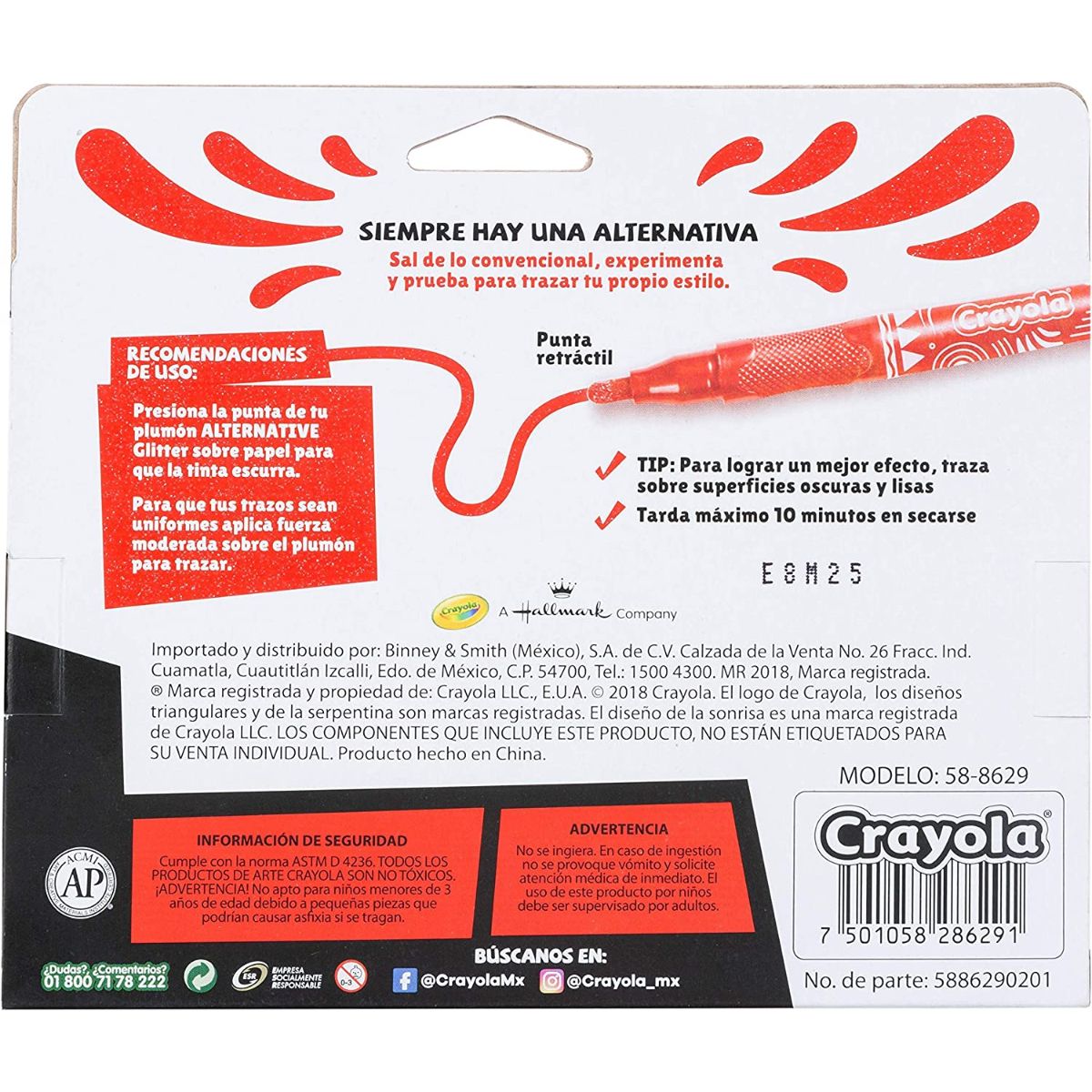 Pack edición Especial Crayola 8 marcadores Glitter y 8 Marcadadores Metálicos