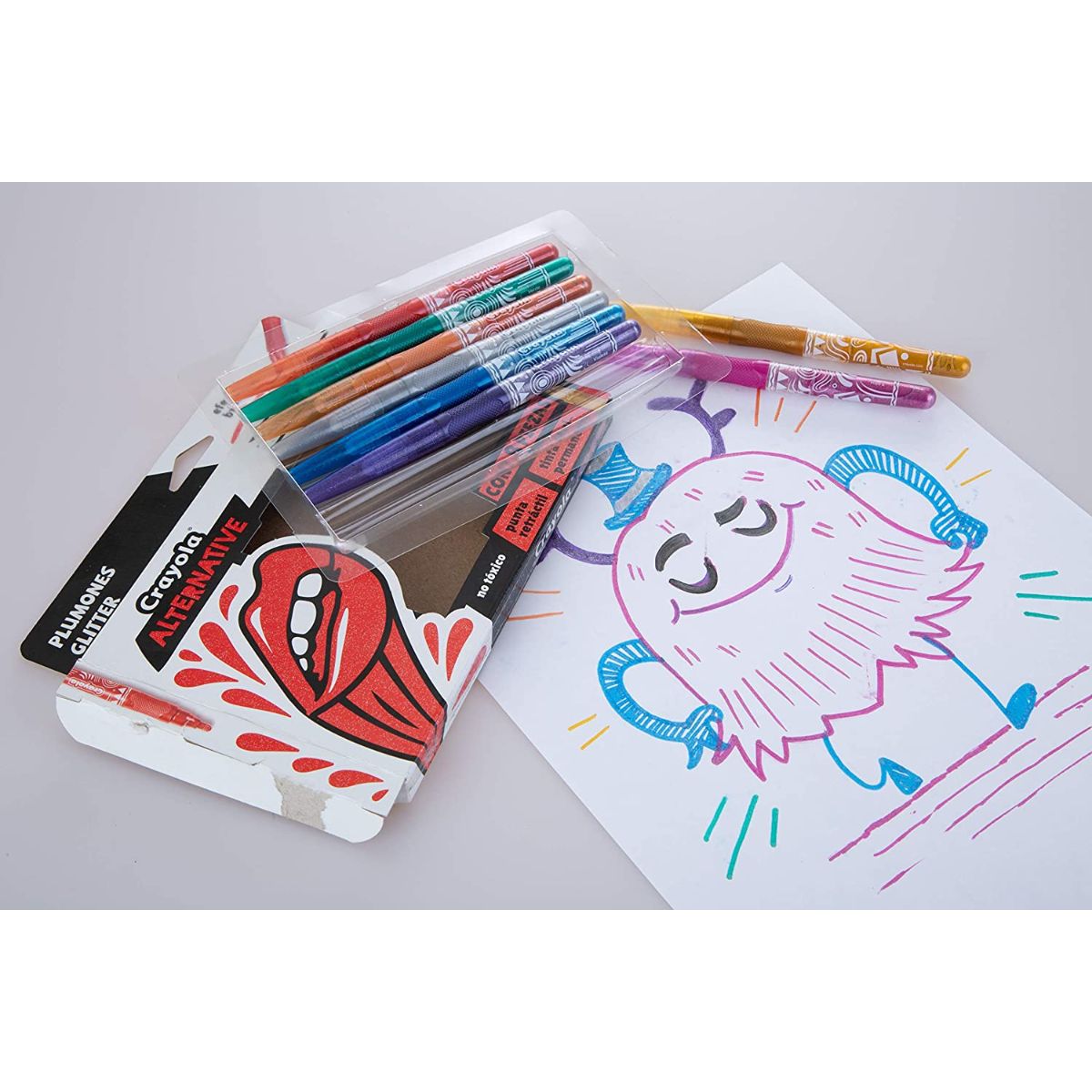 Pack edición Especial Crayola 8 marcadores Glitter y 8 Marcadadores Metálicos