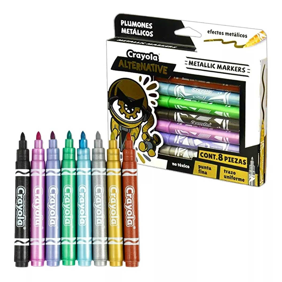 Pack edición Especial Crayola 8 marcadores Glitter y 8 Marcadadores Metálicos
