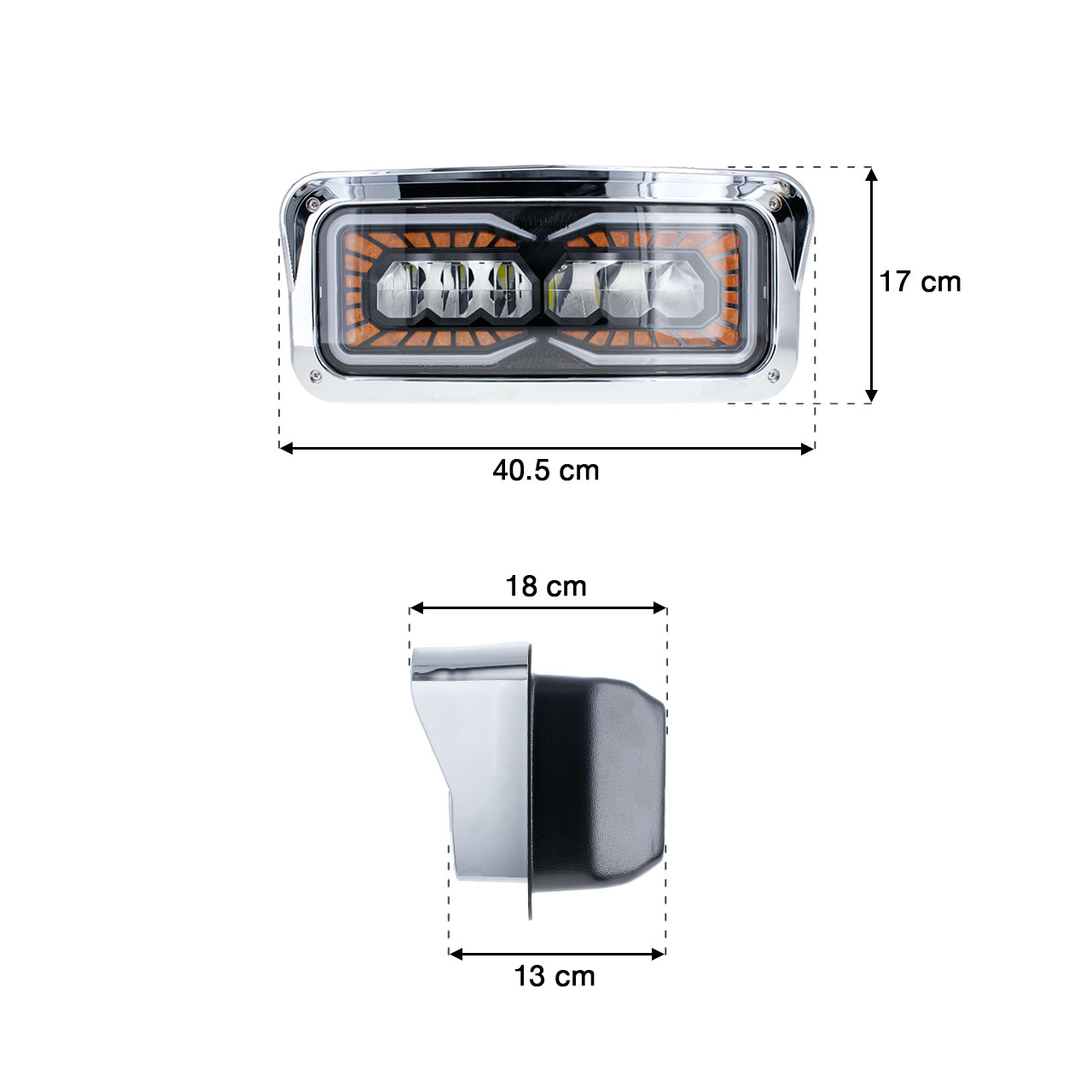 Par Faro Unidad Doble Hiper Led Trailer Kenworth Freight