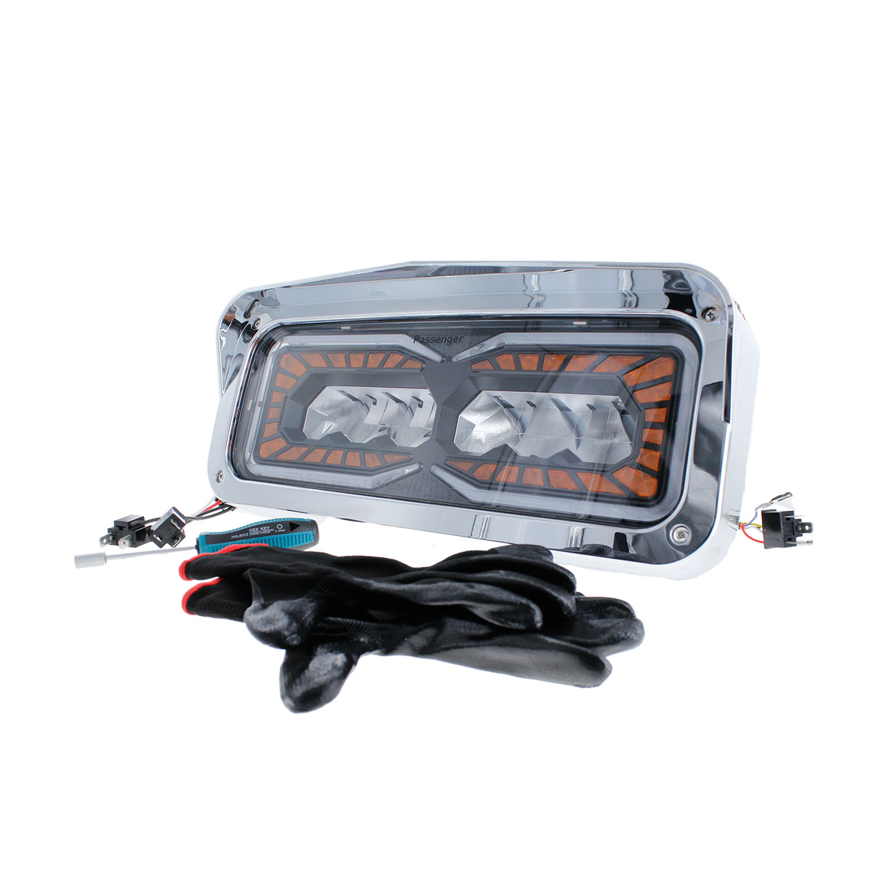 Par Faro Unidad Doble Hiper Led Trailer Kenworth Freight