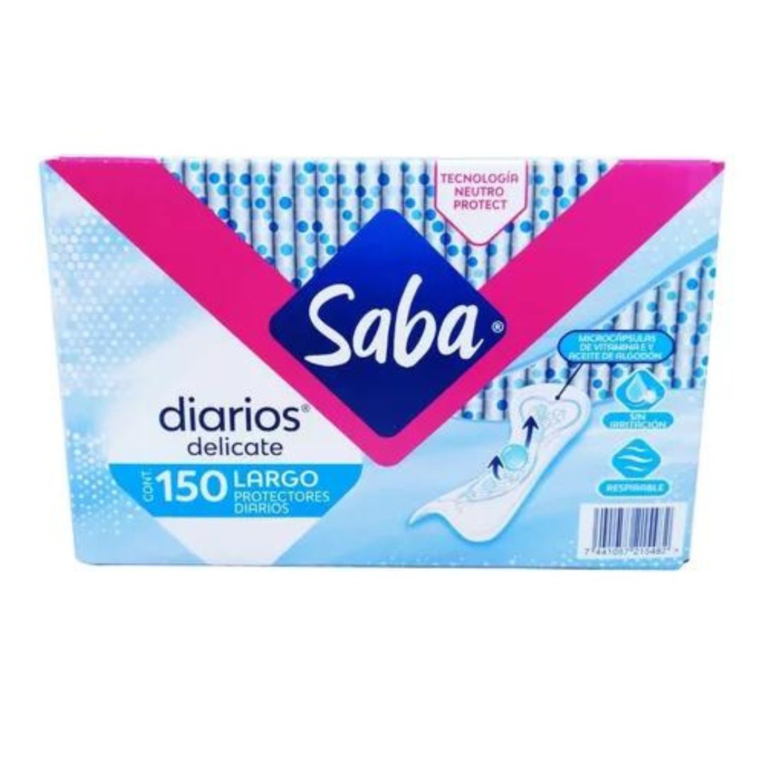Protectores Saba Diarios Largos 150 Piezas