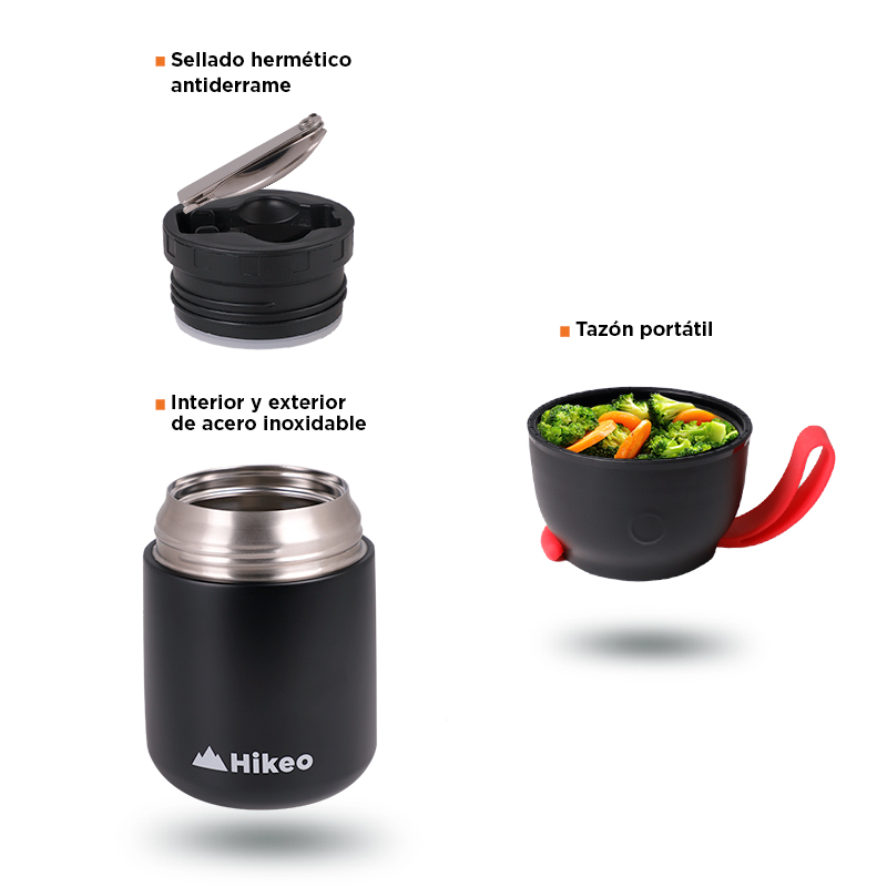 Termo de Acero Inoxidable para Comida y Sopa 628 ml Hikeo