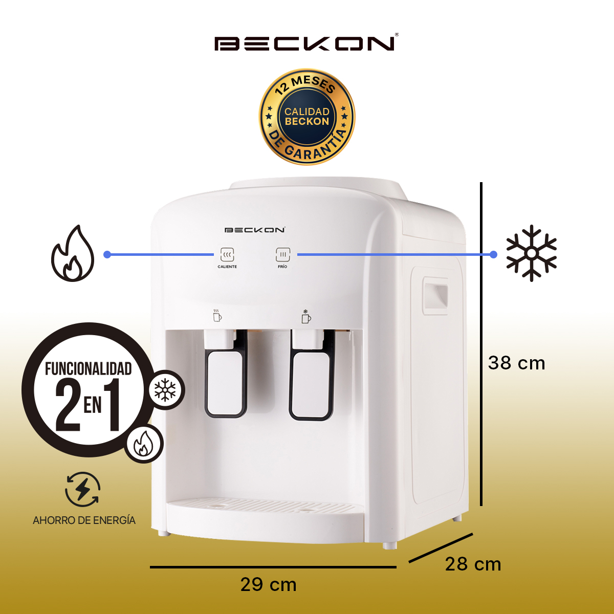 Dispensador de agua despachador eléctrico 2 funciones frío caliente de garrafón Beckon