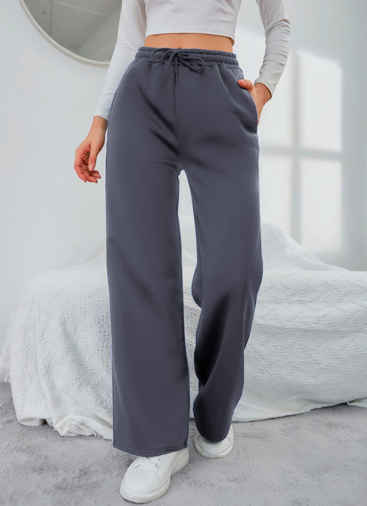 Pants Mujer Casual Jogger Dama Bolsas Delan Delante Legins