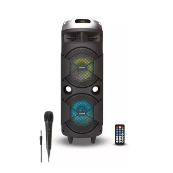 STEELPRO Bocina Portatil Cuadrafonica Bazzoka | Inalambrica LED 360 18000 Watts | Color negro