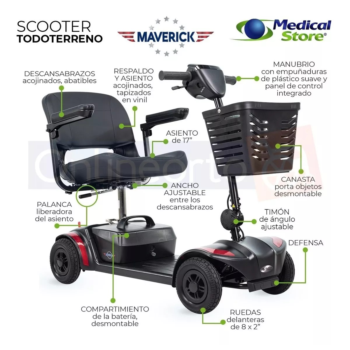 Silla De Ruedas Eléctrica 4 Ruedas Medical Store Scooter Todoterreno