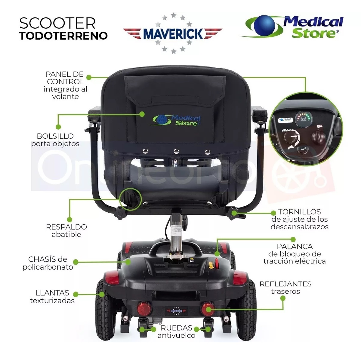 Silla De Ruedas Eléctrica 4 Ruedas Medical Store Scooter Todoterreno