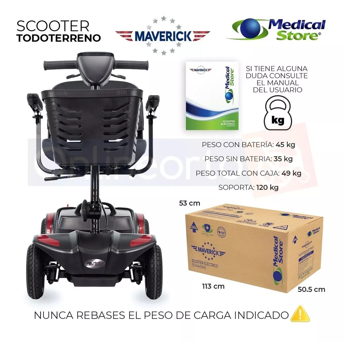 Silla De Ruedas Eléctrica 4 Ruedas Medical Store Scooter Todoterreno