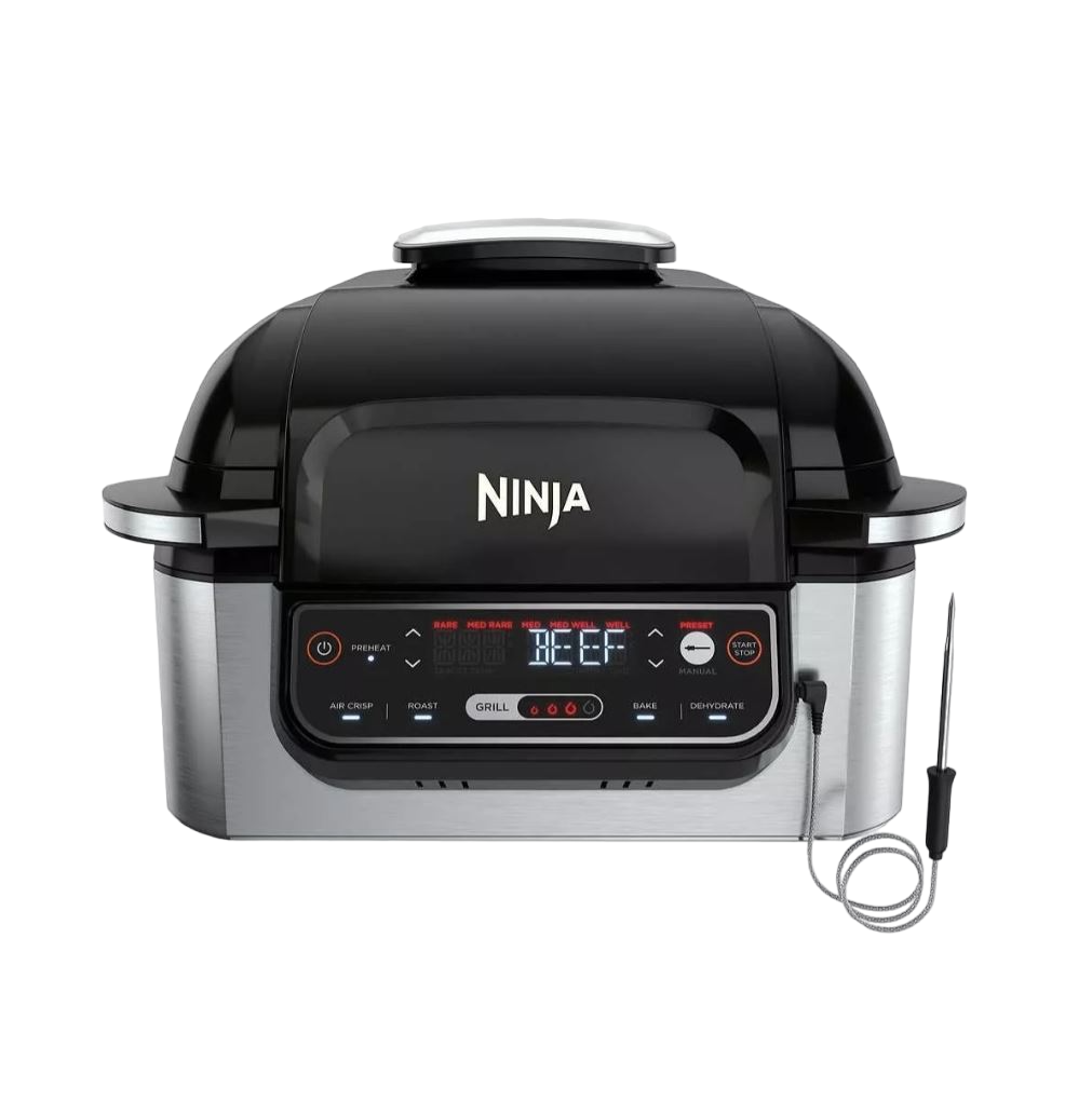 Ninja Foodi, Parrilla Eléctrica Para Interiores 5 En 1 4.5 Litros