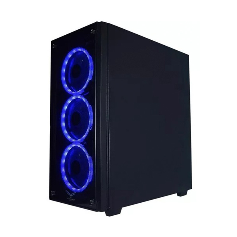 Gabinete Naceb Evotec Player Negro Led Atx S/Fuente Cristal NA-0603