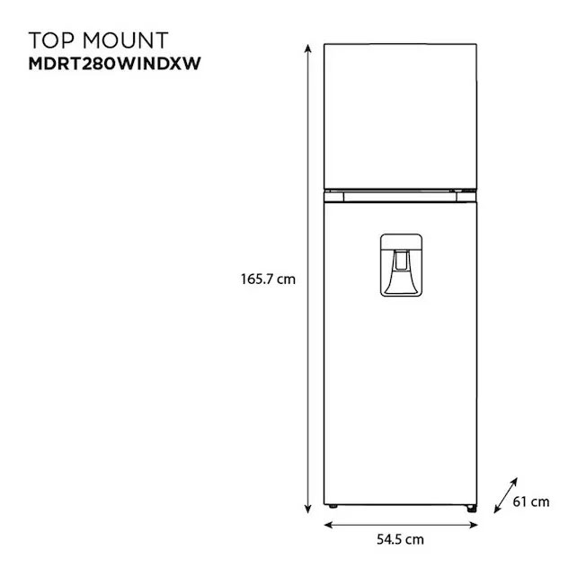 Refrigerador Automático Top Mount Midea Mdrt280windxw