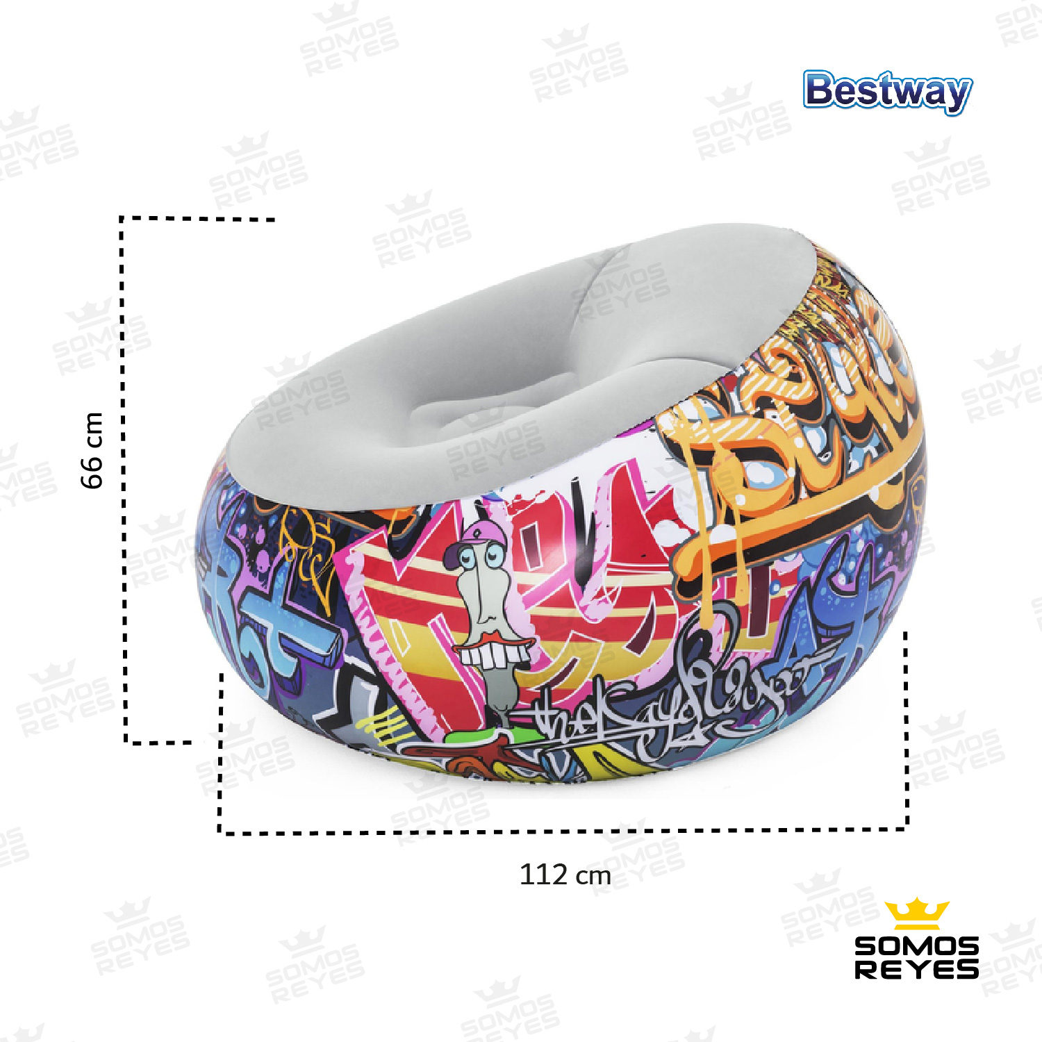 Sillon Inflable Individual Grafitti Puff Portatil Bestway 