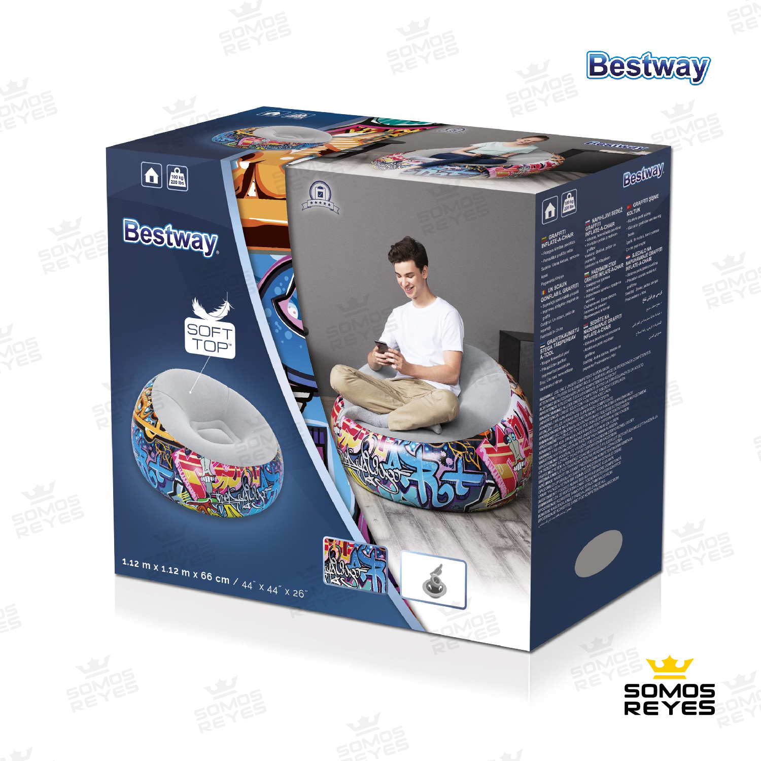 Sillon Inflable Individual Grafitti Puff Portatil Bestway 