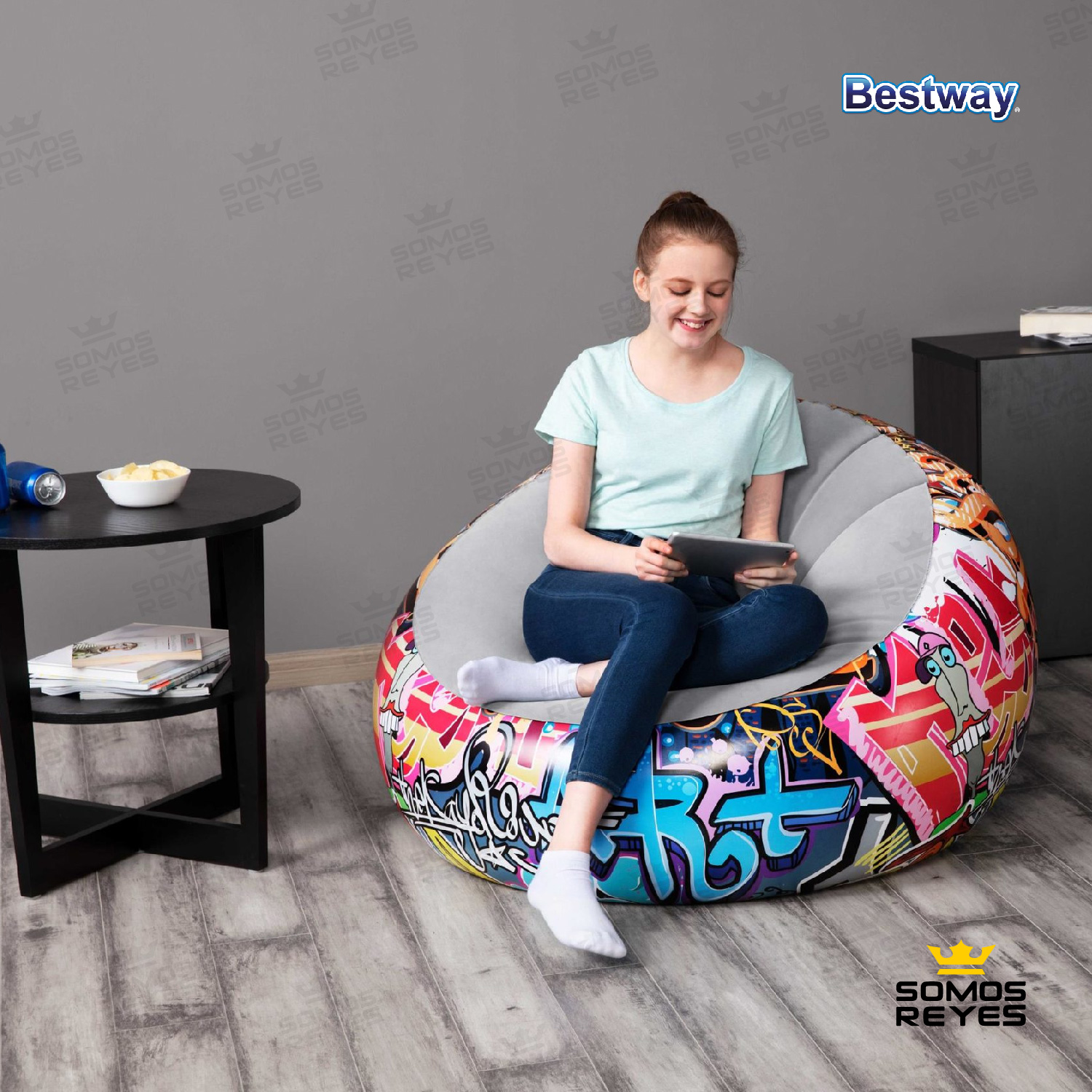 Sillon Inflable Individual Grafitti Puff Portatil Bestway 