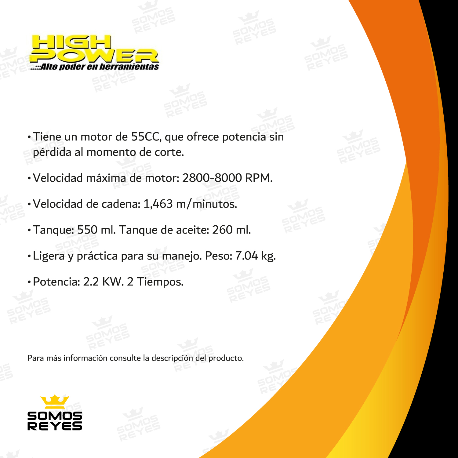 Motosierra Gasolina Leñadora Espada 20 In 52cc High Power 