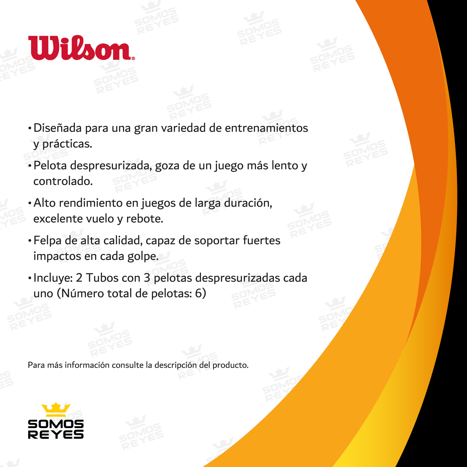 Pelotas De Tenis Y Padel Wilson Sin Presion 2 Botes 6 Pzs