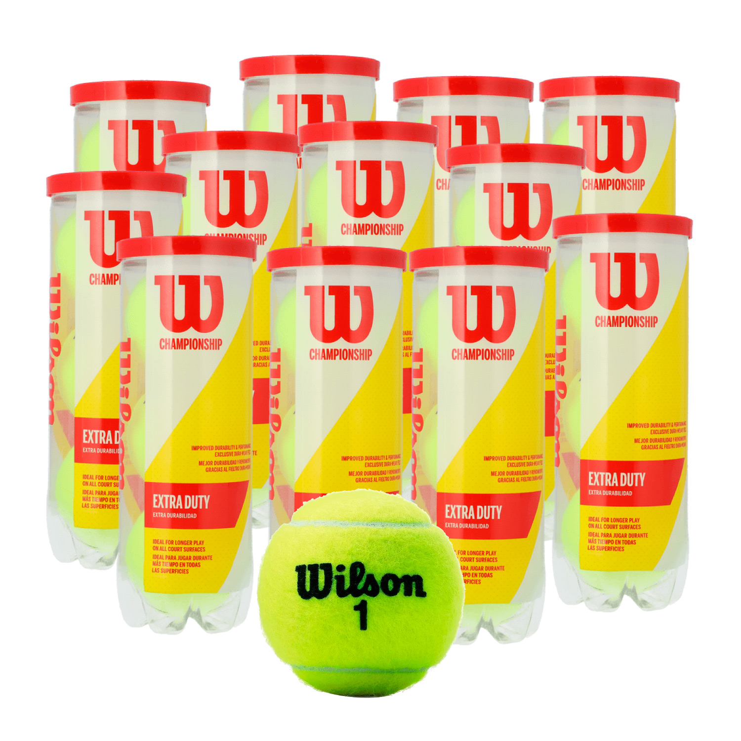 Pelotas Tenis Wilson 24 Botes 72pcs Championship Presurizada 